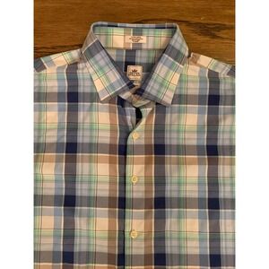 Mens Peter Millar Shirt XL Plaid Button Dow Golf Crown Sport Stretch Performance